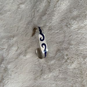 Beautiful Silver Bracelet with Blue Inlay